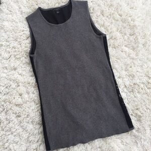 Ann TaylorGrey Cotton with Black Lace Camisole Top